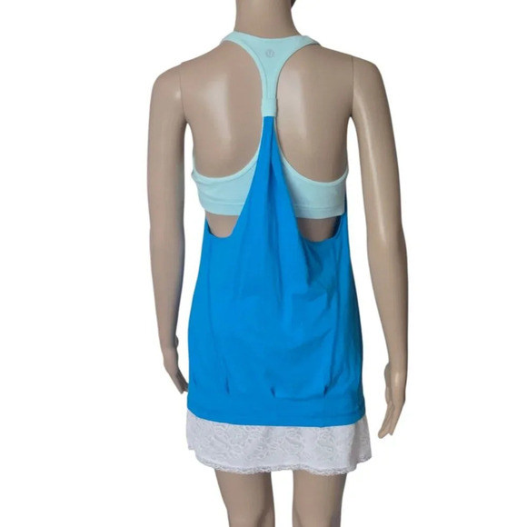 Lululemon Practice Freely Tank blue with build in bra size 10 - Picture 3 of 4